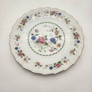 Andrea by Sadek Spring Night Fine China Dinner Plate Floral Scalloped Gold Trim